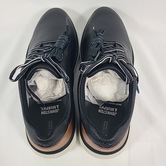 NEW Johnston & Murphy XC4 Prentiss Plain Toe Black Full Grain Waterproof Sz 9 M - Picture 5 of 7